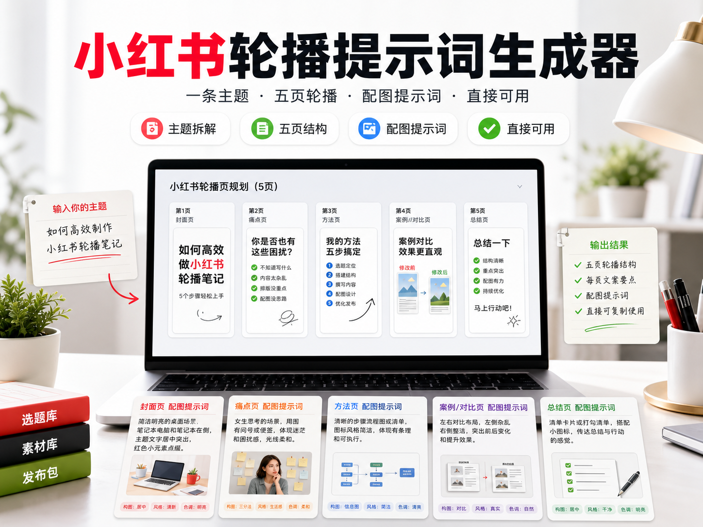 小红书轮播提示词生成器封面